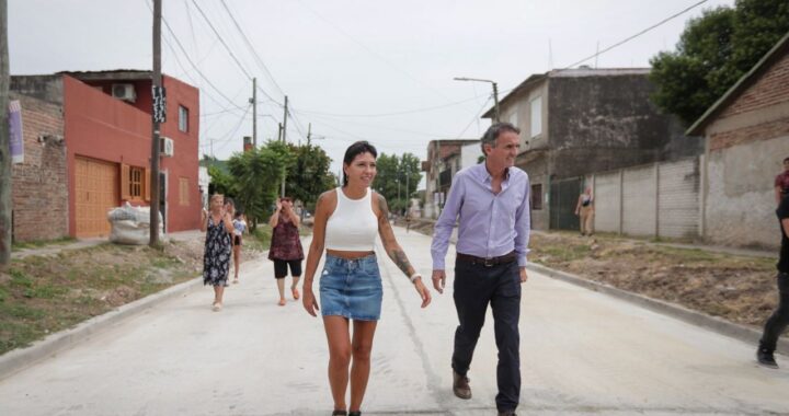 Obra pública: Mayra y Katopodis recorrieron los trabajos de pavimentación en Solano