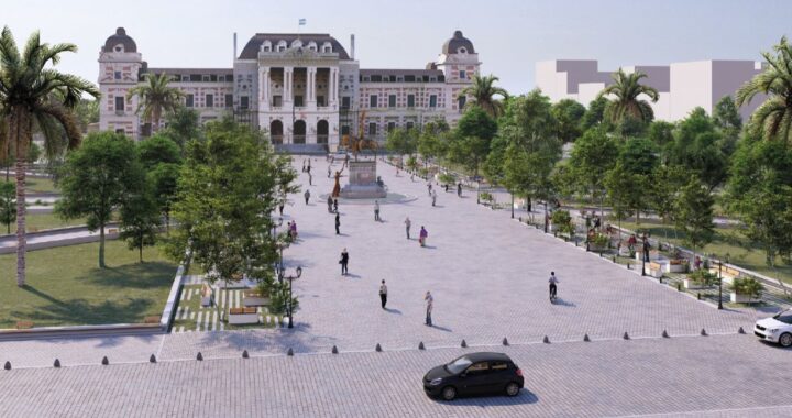 Los detalles del proyecto de renovación de la plaza San Martín que presentaron Alak y Kicillof