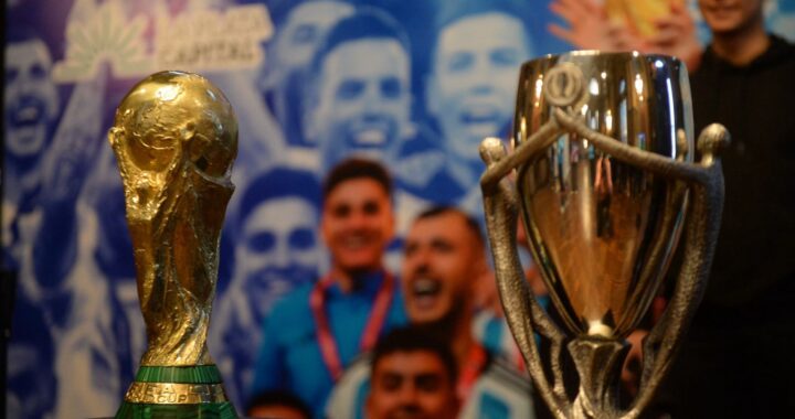 Miles de vecinos posaron con los trofeos de la selección argentina en el Palacio de La Plata