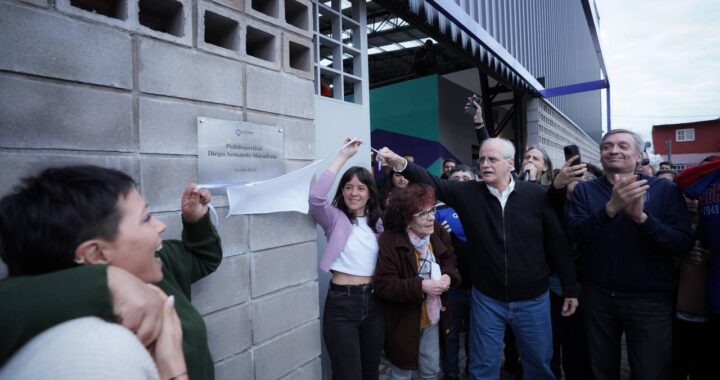 Mayra, Máximo y Taiana inauguraron el polideportivo «Diego Maradona» en Quilmes